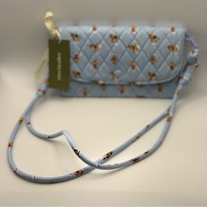 Vera Bradley Light Blue Quilted Crossbody Wallet Bees Knees